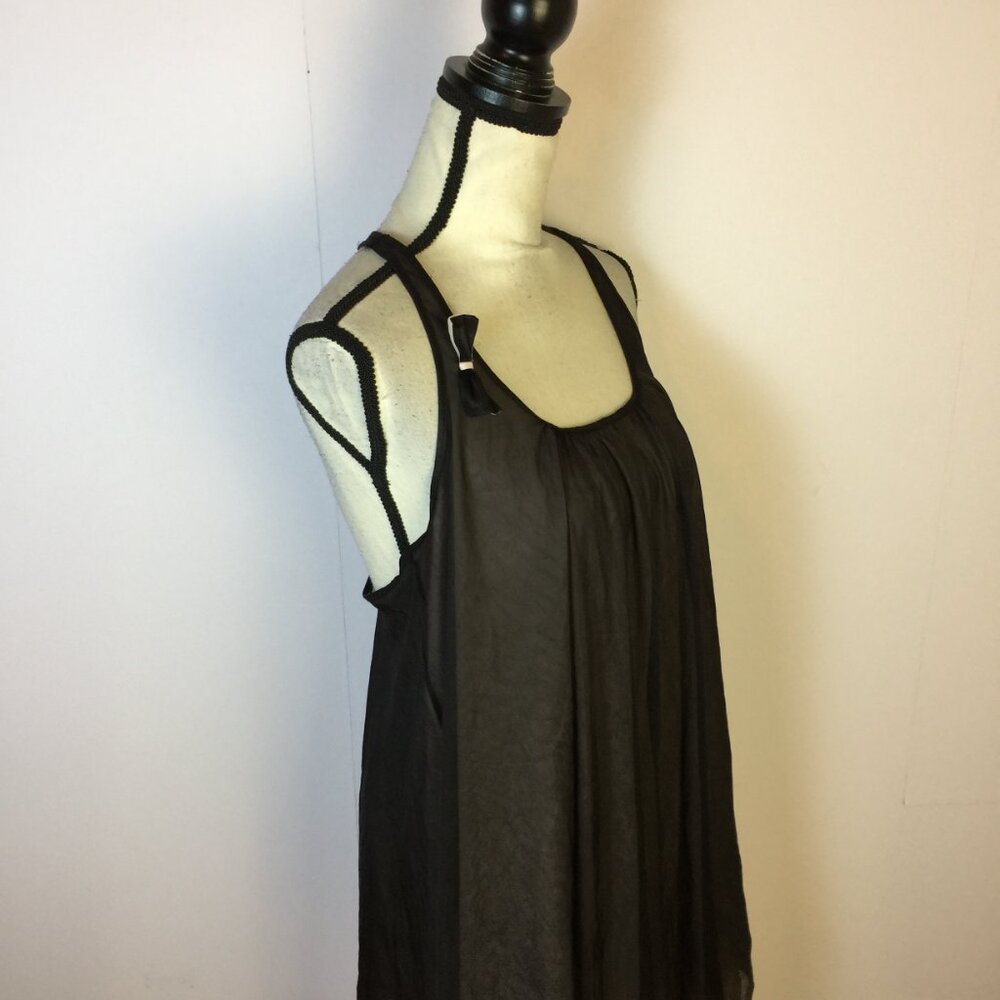 Betsey Johnson Intimates Nightgown Dress Womens Sz L Black Pink Layered Vintage - Picture 7 of 16